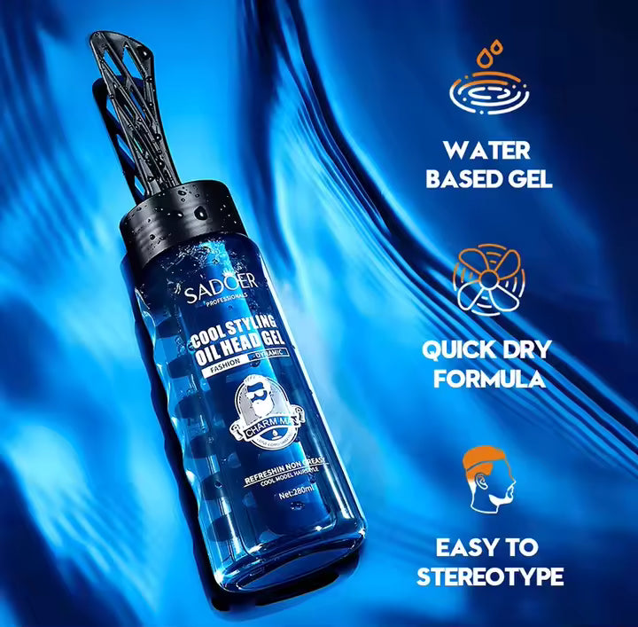 2 in 1 Hair Wax Gel with Wide Tooth Comb Men Long-lasting Fluffy Hair Styling Oil Hair Styling Cream Liquid Fluffy Comb 280ml